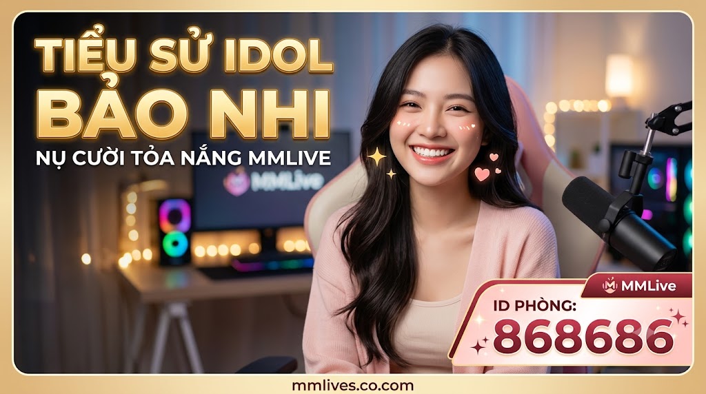 Ảnh thumbnail bài viết TIỂU SỬ IDOL BẢO NHI - NỤ CƯỜI TỎA NẮNG MMLIVE, ID PHÒNG: 868686. Hình ảnh Idol Bảo Nhi cười rạng rỡ trong phòng livestream MMLive, domain mmlive8.jp.net.